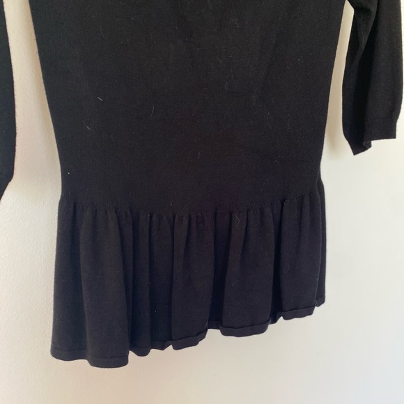 Black Knit Peplum Top - Picture 2 of 5